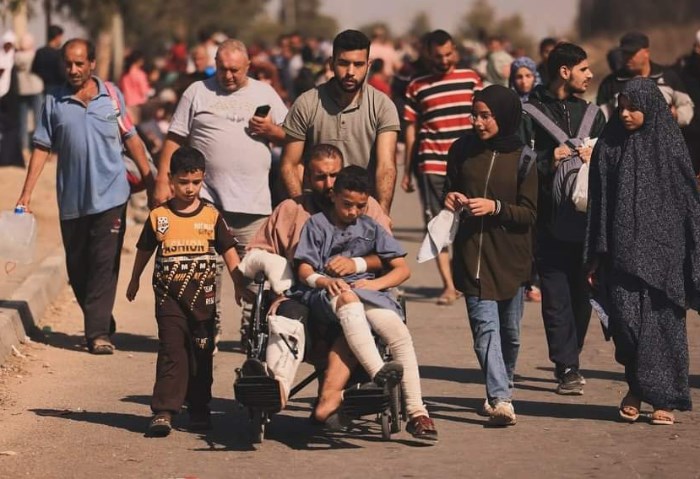 صورة للنازحين لجنوب غزة