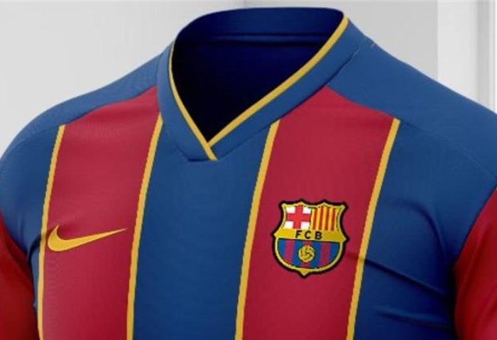قميص فريق برشلونة بشعار الشركة الراعية