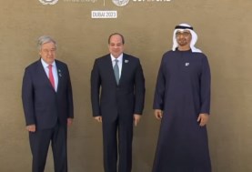الرئيس السيسي والرئيس الإماراتي والأمين العام للأمم المتحدة
