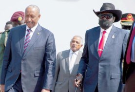 رئيس مجلس السيادة السوداني ورئيس جنوب السودان 