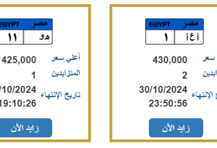 لوحات يجري التزايد عليها 