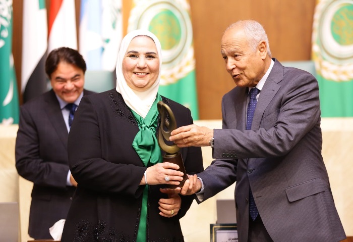 خلال تكريم وزيرة التضامن بجامعة الدول العربية 