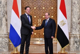جانب من المؤتمر الصحفي للرئيس السيسي مع رئيس وزراء هولندا