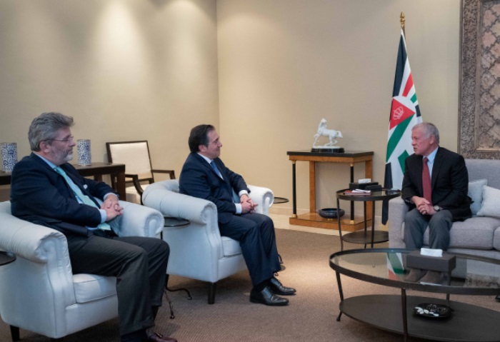 ملك الأردن مع وزير خارجية إسبانيا