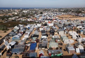 المخيمات في رفح الفلسطينية