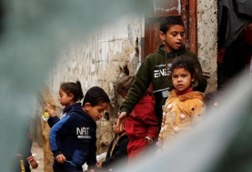 أطفال فلسطينيون في مخيمات رفح