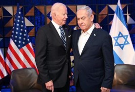  الرئيس الأمريكي جو بايدن ورئيس وزراء كيان الاحتلال الإسرائيلي بنيامين نتنياهو