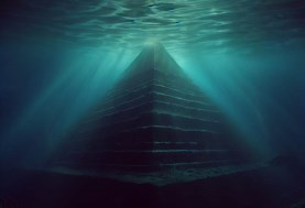 بناء الأهرامات تحت الماء (صورة تخيلية)