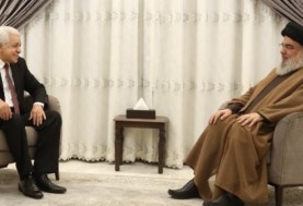حمدين صباحي مع قائد مليشيات حزب الله