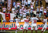 احتفال لاعبي الزمالك بهدف الجزيري