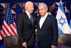 الرئيس الأمريكي ورئيس الوزراء الاسرائيلي 