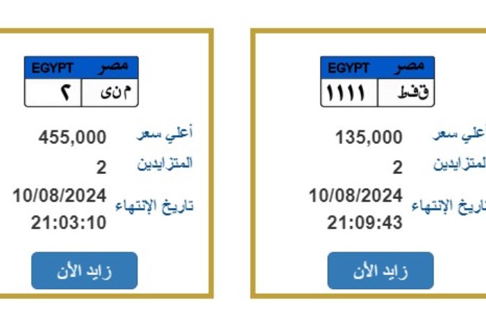 لوحات يجري التزايد عليها 